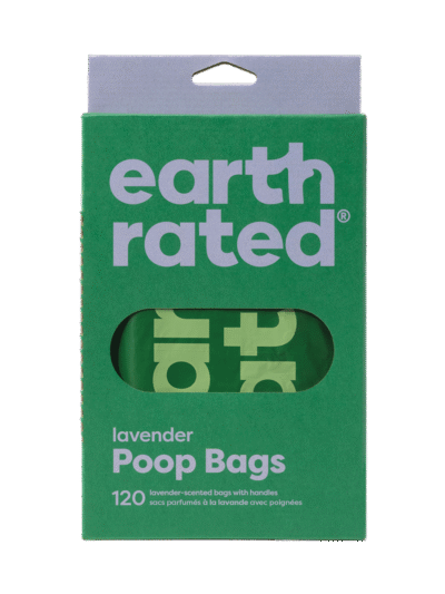 Earth Rated hundeposer med håndtak, lavendel, 120 stk