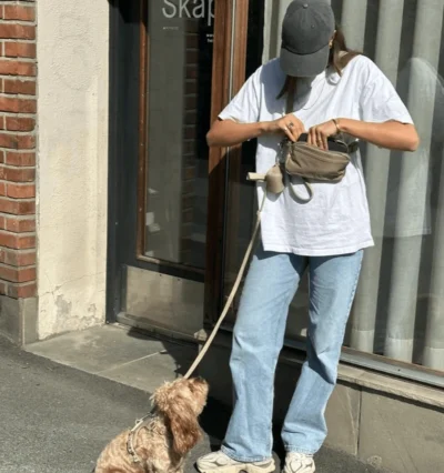 stash bag beige m hund